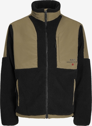 R.D.D. ROYAL DENIM DIVISION Fleece jas in Zwart: voorkant