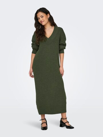 ONLY Kootud kleit 'NEW TESSA', värv roheline: eest vaates