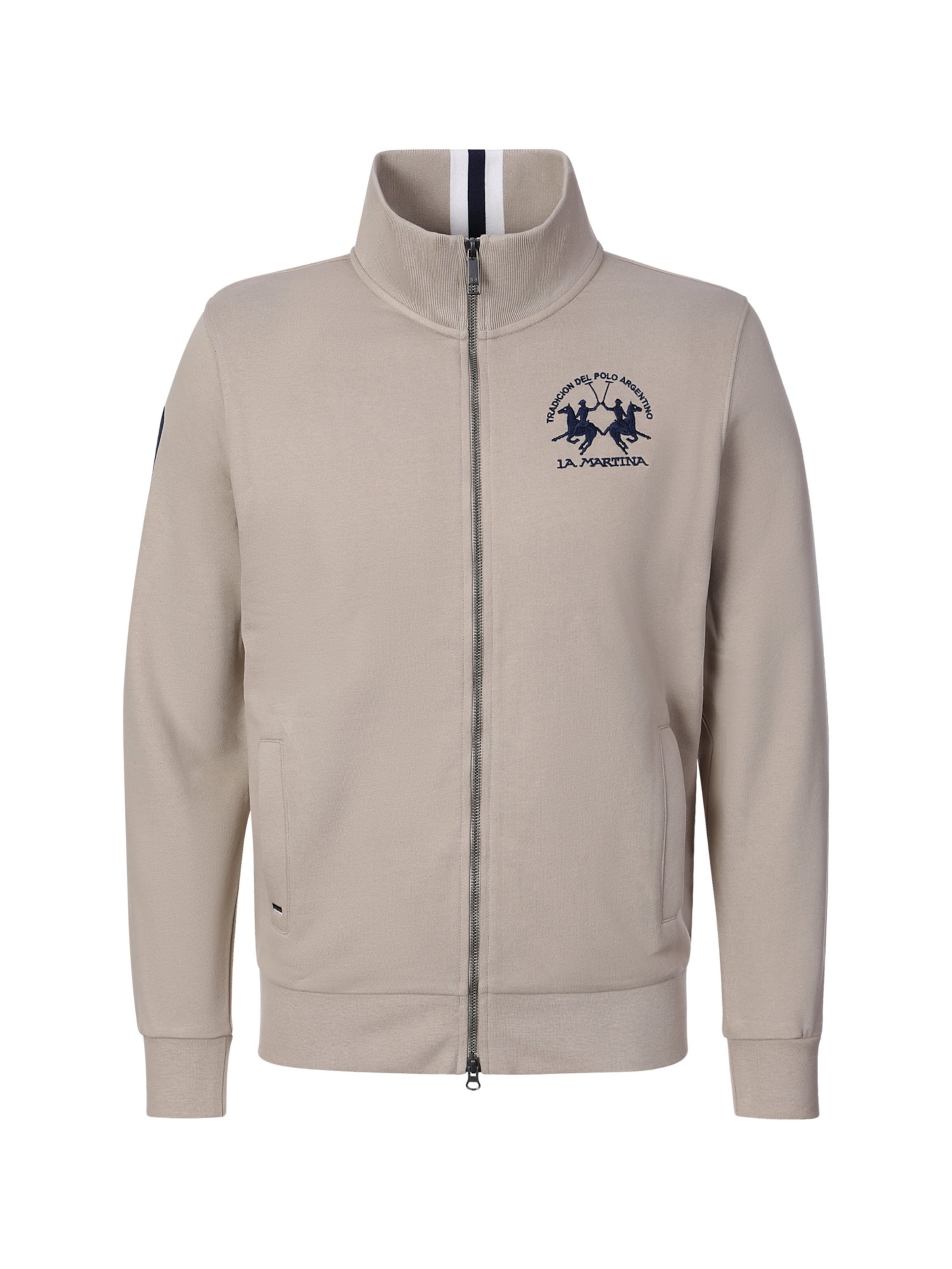 La Martina Sweatjacke ' MCF300 ' in Beige: Vorderseite