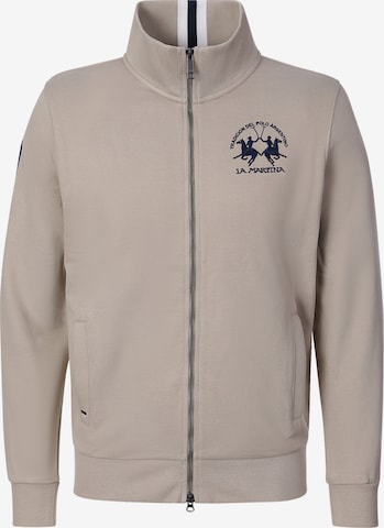 La Martina Sweatvest ' MCF300 ' in Beige: voorkant