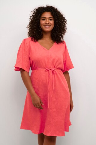 KAFFE CURVE Jurk 'Elisa' in Oranje: voorkant