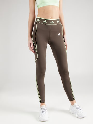 ADIDAS PERFORMANCE Skinny Sportbroek 'Hyperglam Color Pop' in Groen: voorkant