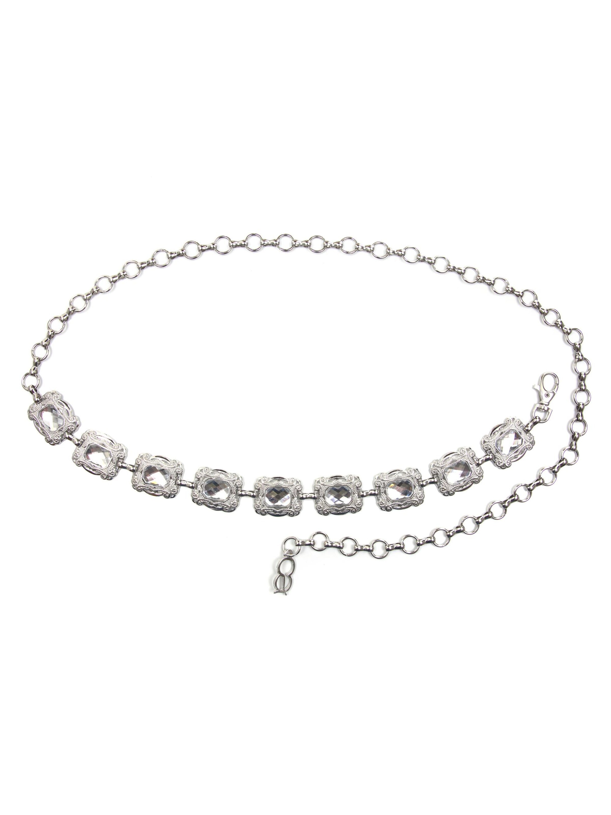 COLLEZIONE ALESSANDRO Belt 'Marisa' in Silver: front