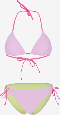 CHIEMSEE Triangel Bikini-Set ' mit Kontraststoff ' in Lila: Vorderseite