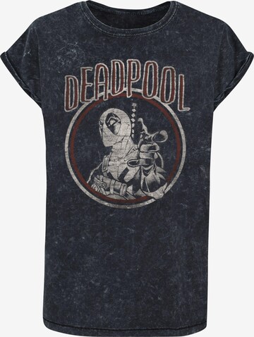 ABSOLUTE CULT Shirt 'Deadpool - Vintage Circle' in Zwart: voorkant