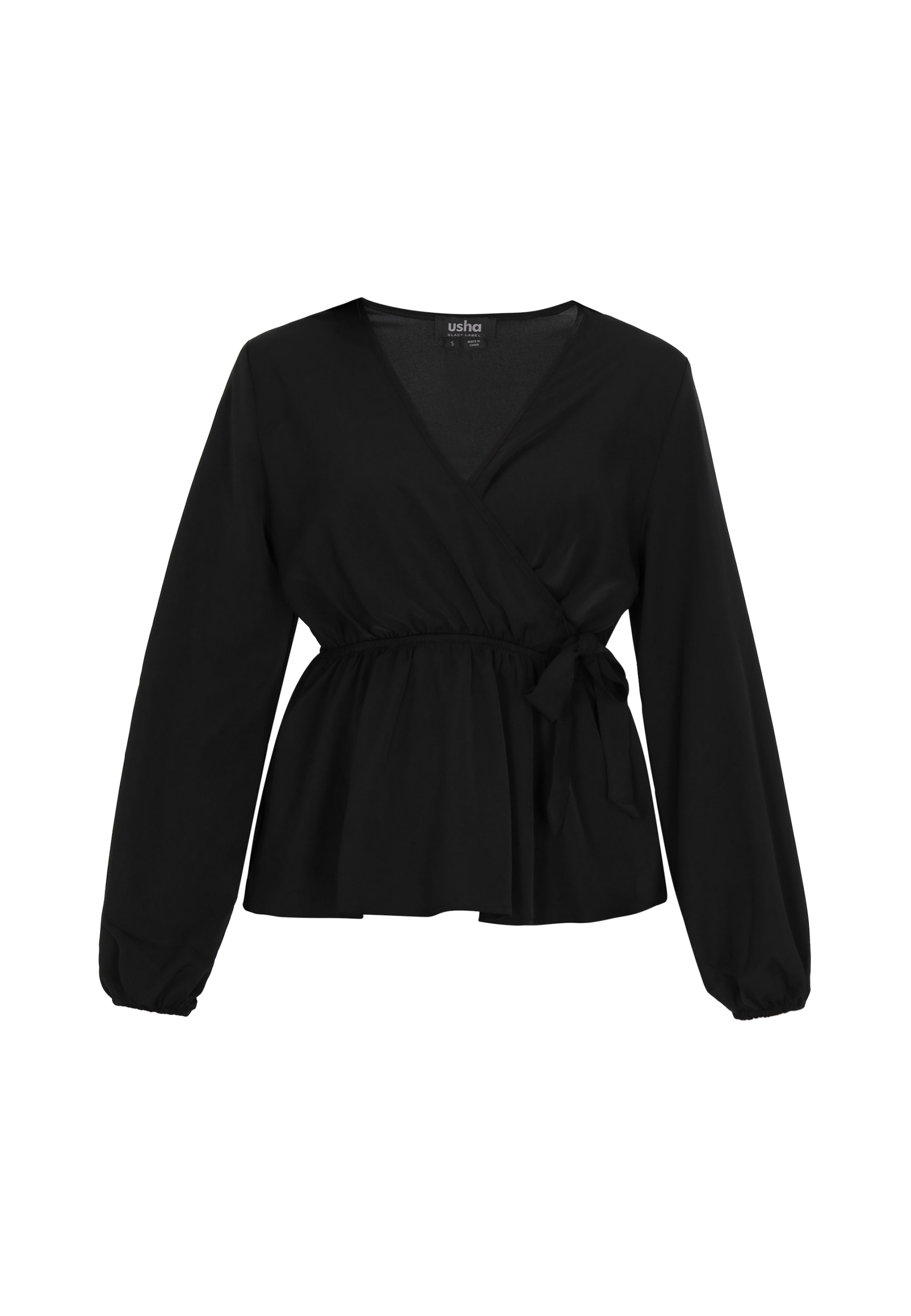 usha BLACK LABEL Blouse in Zwart: voorkant