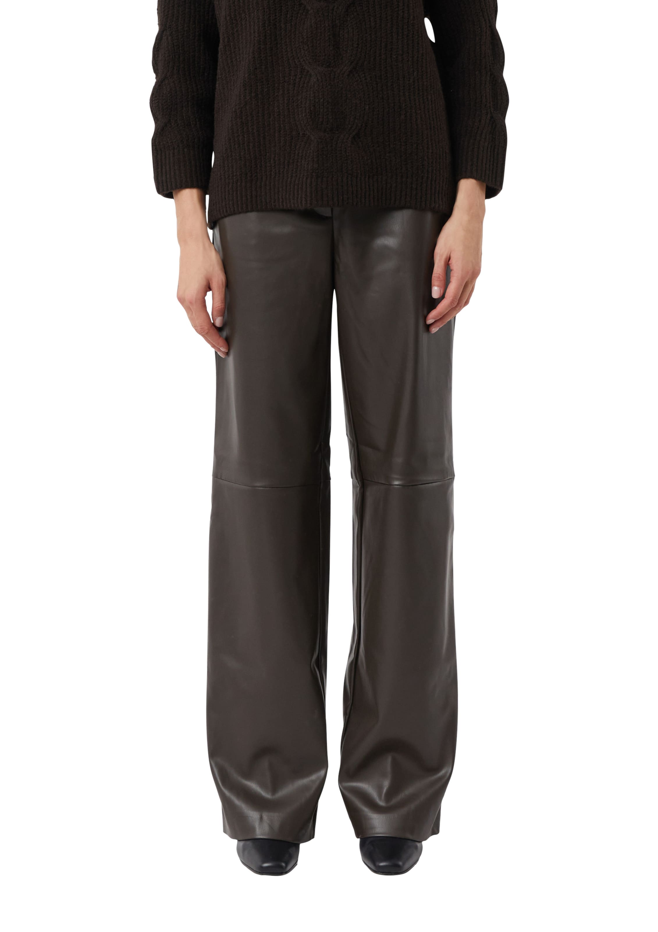 Regular Pantalon COMMA en marron : devant