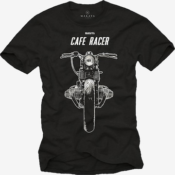 MAKAYA Shirt 'Cafe Racer' in Black: front