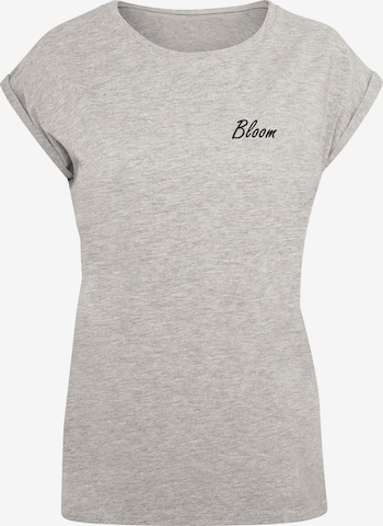 Merchcode T-Shirt 'Flowers Bloom' in Grau: predná strana