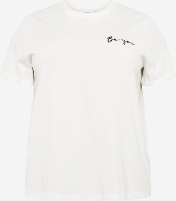 EVOKED T-shirt 'BE YOU' i vit: framsida
