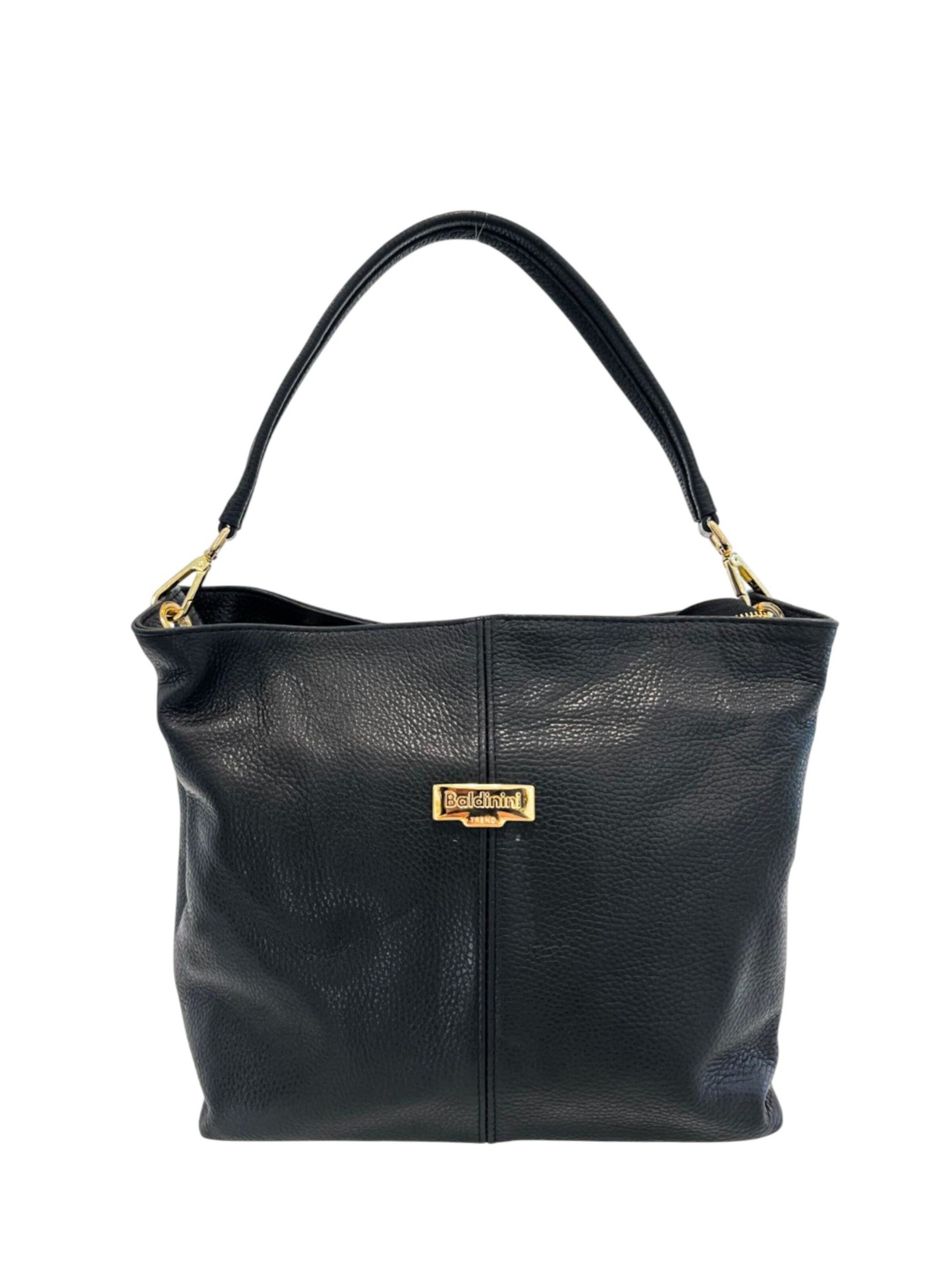 Borsa a mano 'Borsa a Mano Donna Pelle Nera Lucca Made in Italy - 100% Pelle Bovina' di Baldinini Trend in nero: frontale