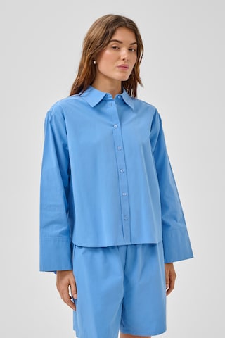 My Essential Wardrobe Shirt 'MWSunna Boxy' in Blauw: voorkant