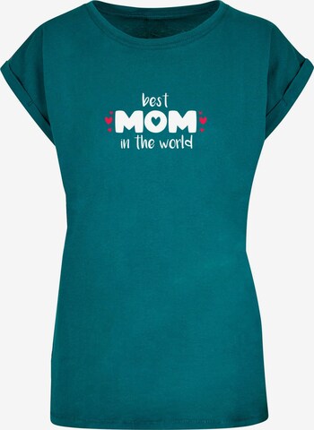 Merchcode Shirt 'Mothers Day - Best Mom In The World' in Blauw: voorkant
