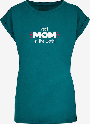 Merchcode T-Shirt 'Mothers Day - Best Mom In The World' in Blau: predná strana