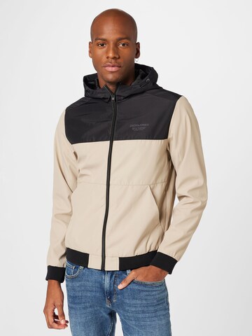 JACK & JONES Between-Season Jacket 'ESEAM' in Beige: front