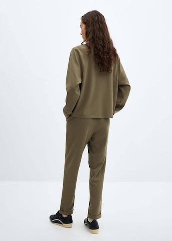 MANGO Tapered Broek in Groen