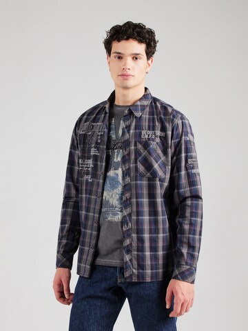 CAMP DAVID Regular Fit Hemd in Schwarz: Vorderseite