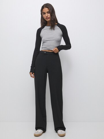 Wide Leg Pantalon Pull&Bear en noir