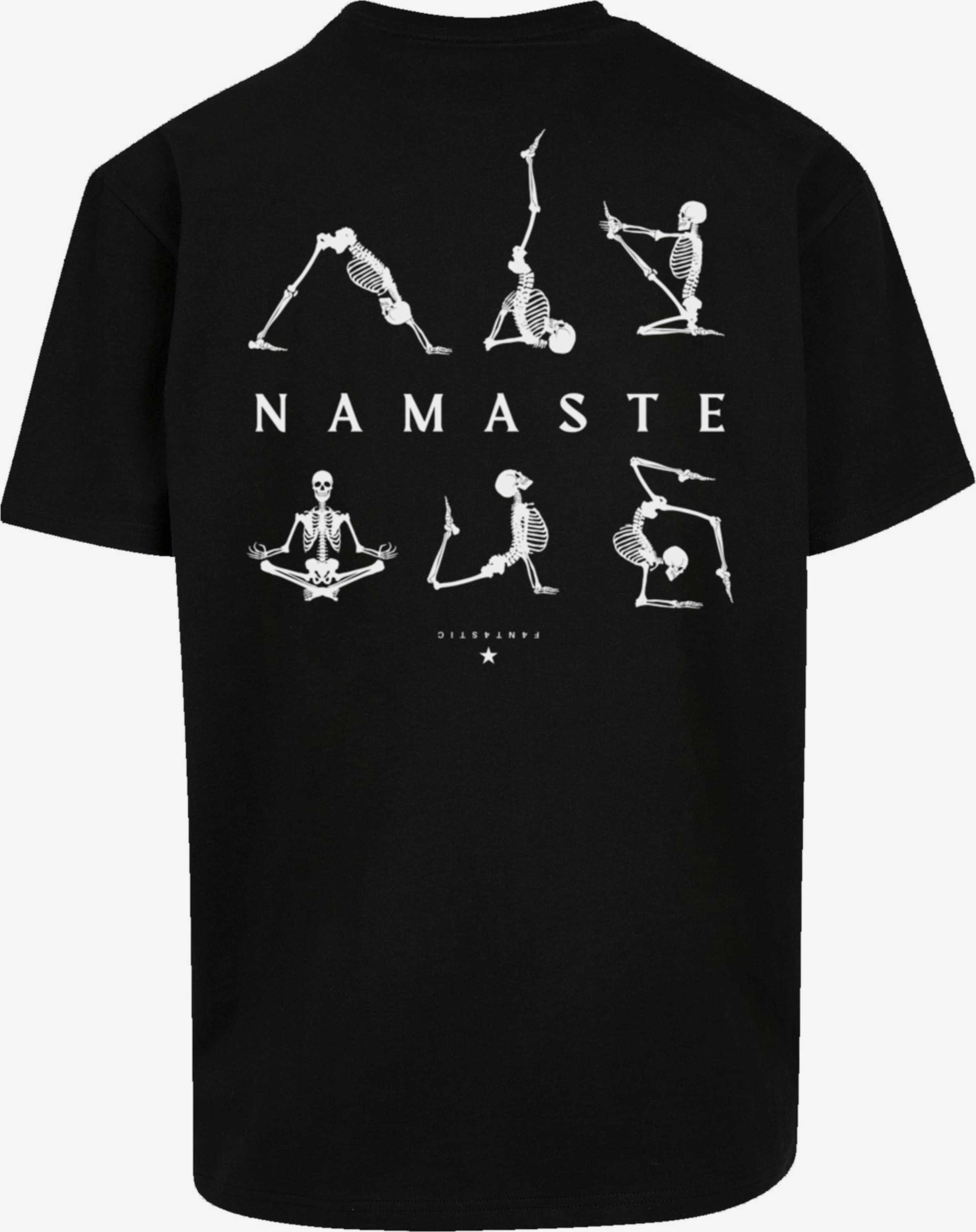 F4NT4STIC T-Shirt \'Namaste Yoga Skelett Halloween\' in Schwarz | ABOUT YOU