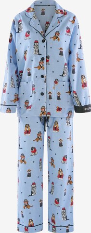 PJ Salvage Pyjama 'Flannels' in Blauw: voorkant