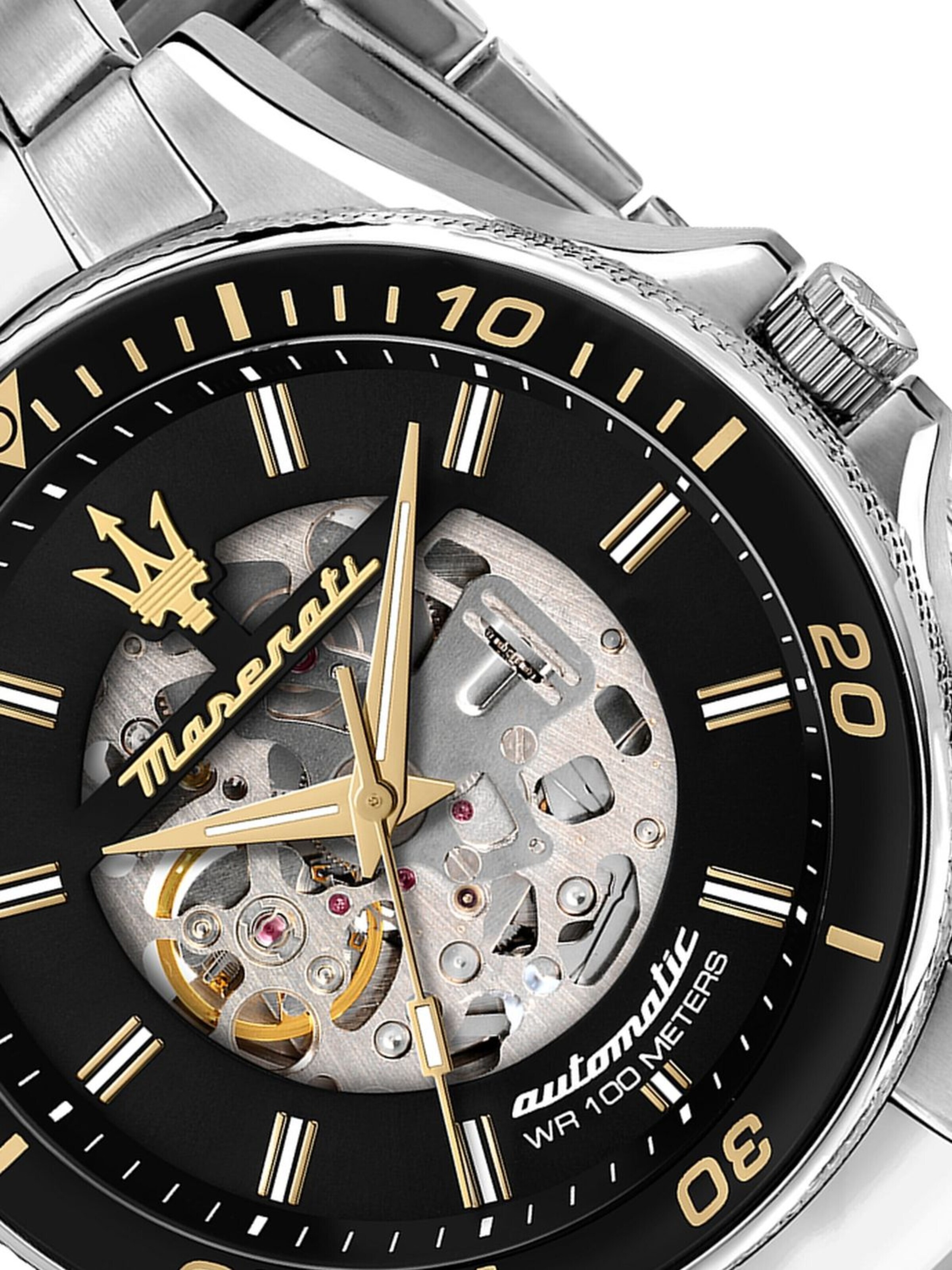 Montre à affichage analogique Maserati en argent