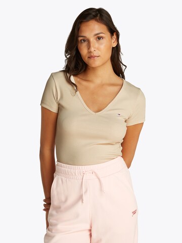 Maglietta 'ESSENTIAL' di Tommy Jeans in beige: frontale