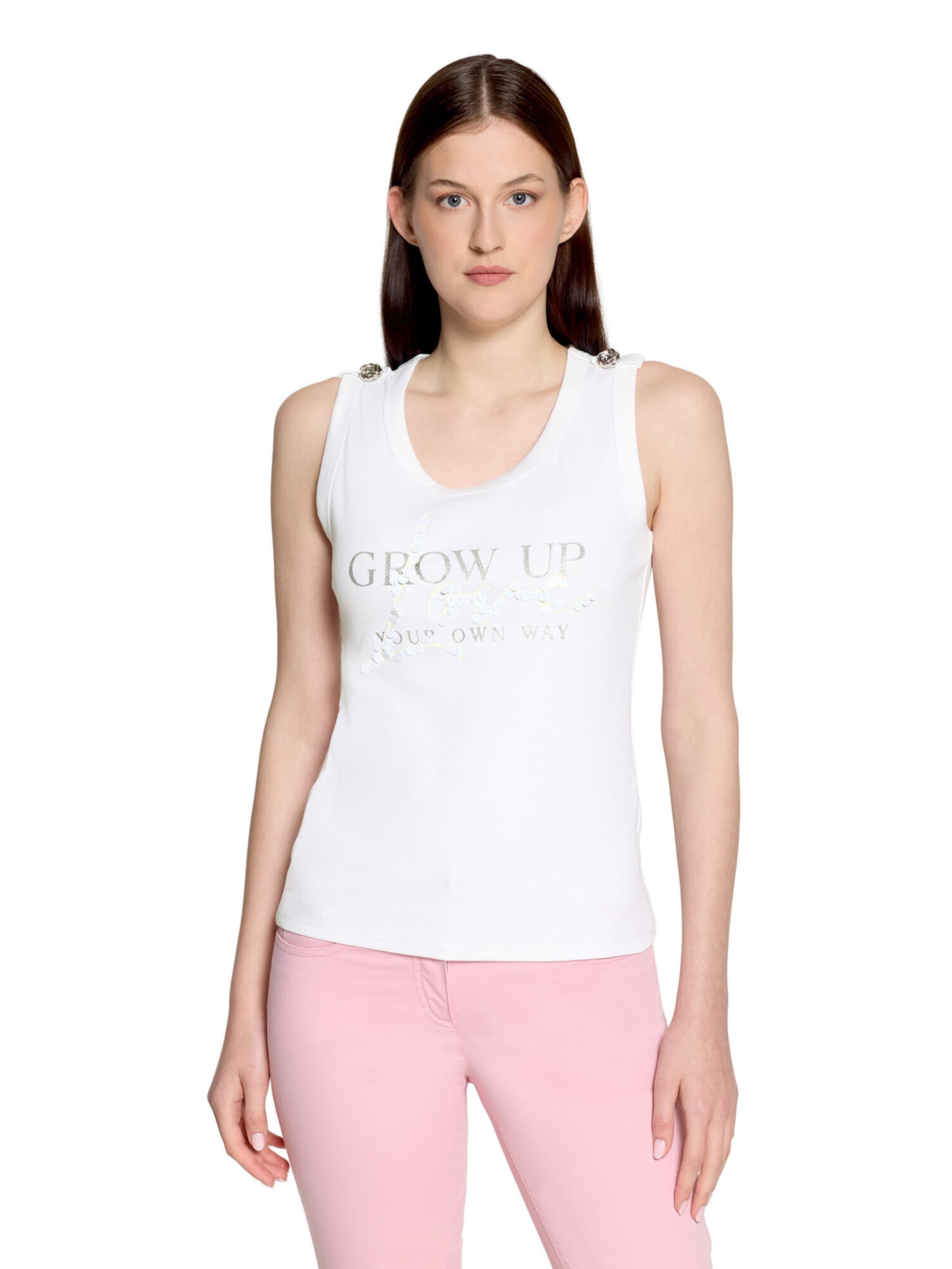 T-shirt Betty Barclay en blanc : devant