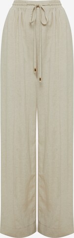 Tussah Wide leg Byxa 'ANDREA' i beige: framsida