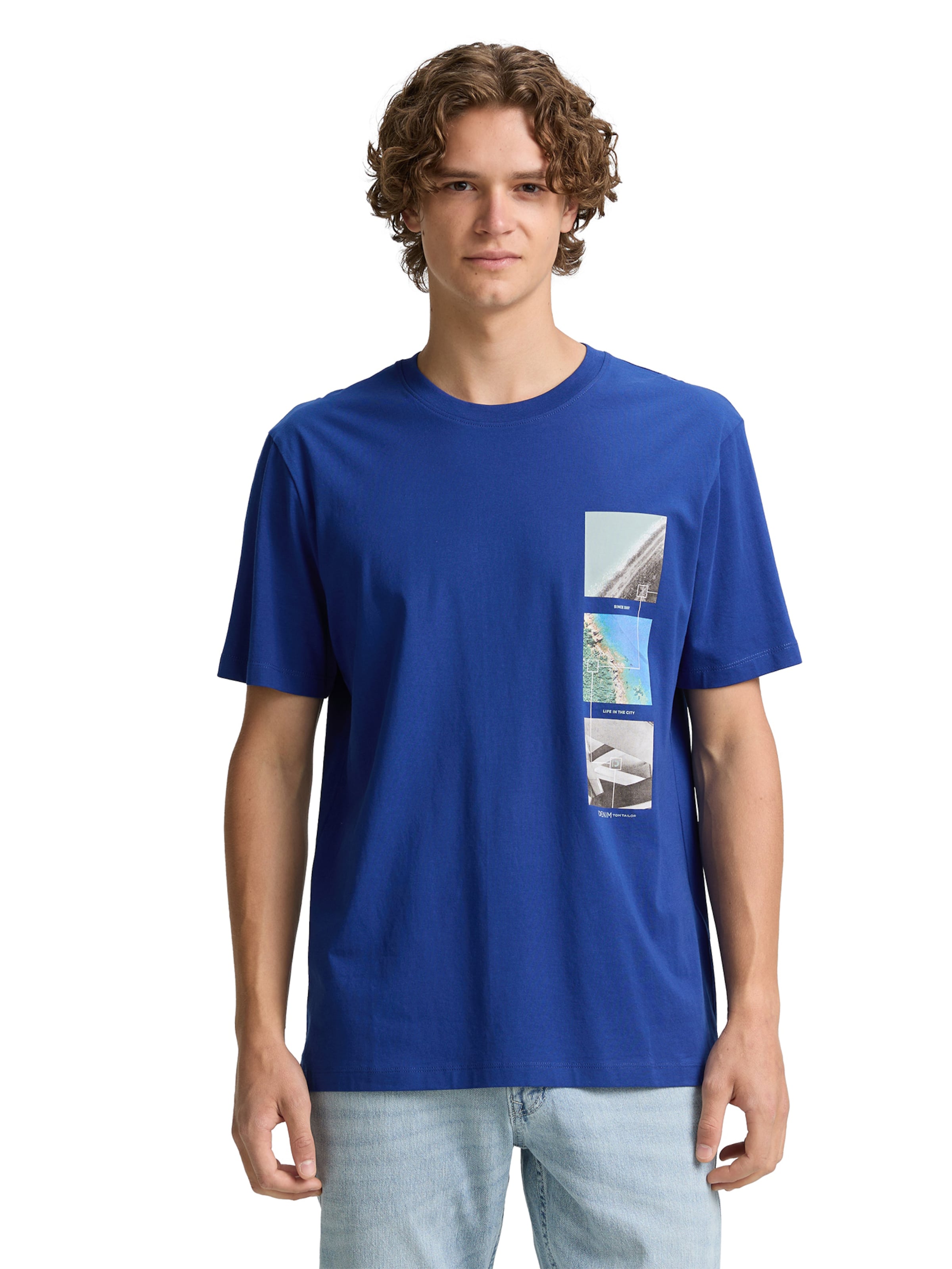 TOM TAILOR DENIM Shirt in Blue: front