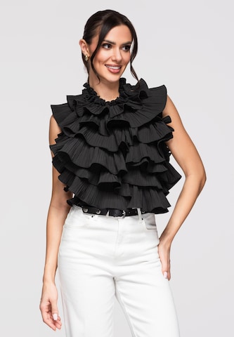 Ombre Top in Zwart: voorkant