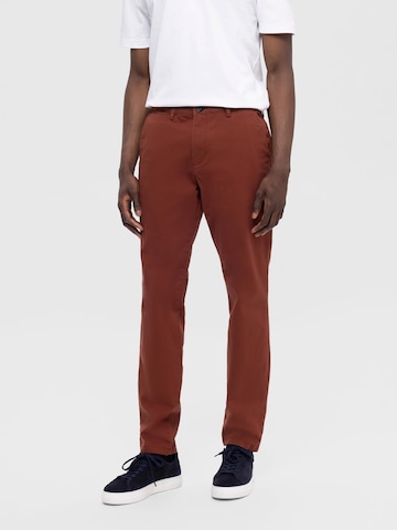 SELECTED HOMME Slim fit Chino Pants 'Miles Flex' in Brown