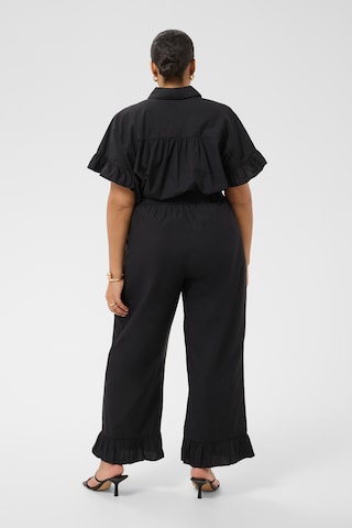KAFFE CURVE Wide leg Broek 'KCVerona' in Zwart