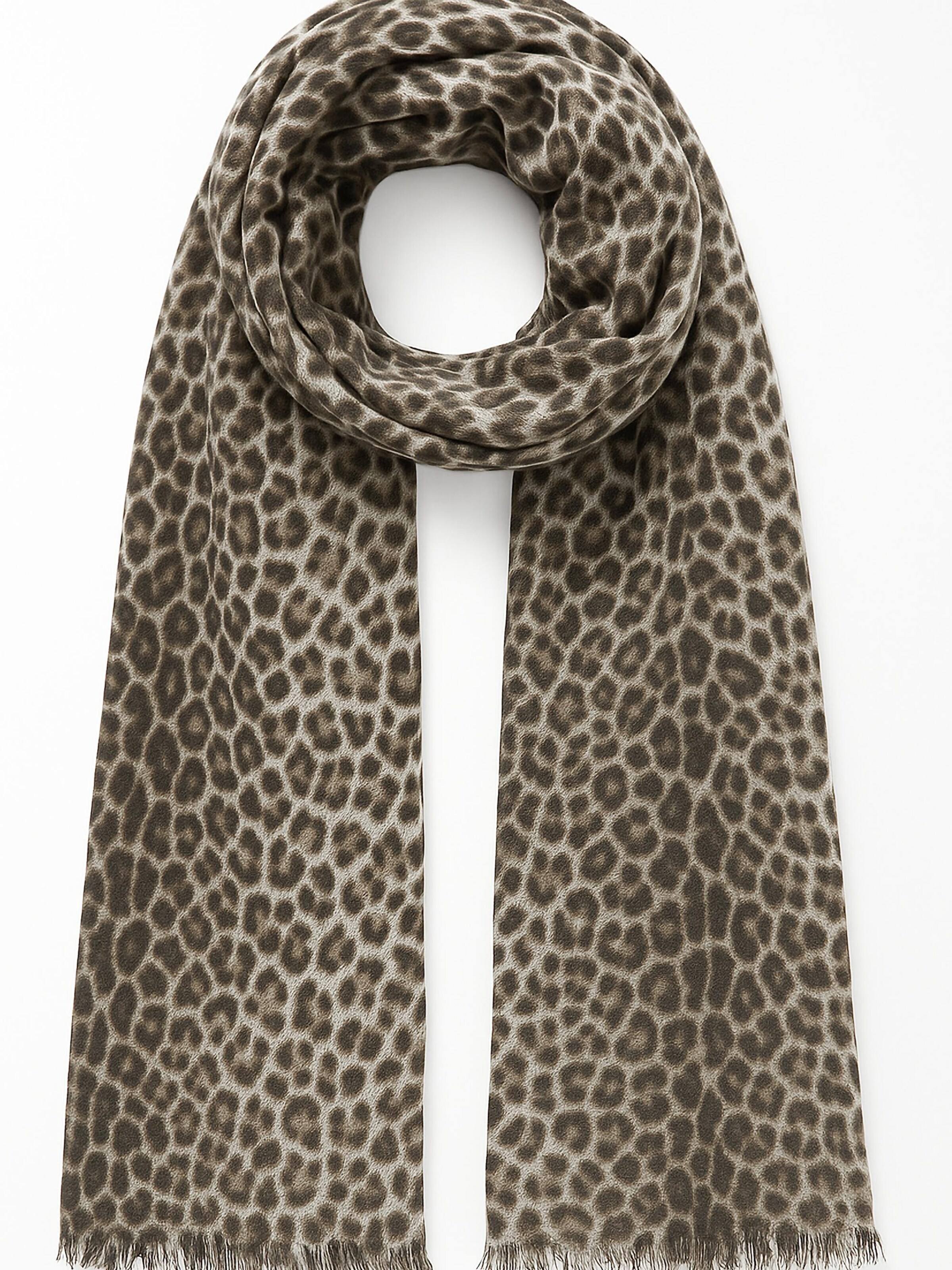 COLLEZIONE ALESSANDRO Scarf 'Leopardino' in Brown: front