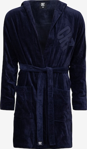 CR7 - Cristiano Ronaldo Short Bathrobe ' Frottee ' in Blue: front