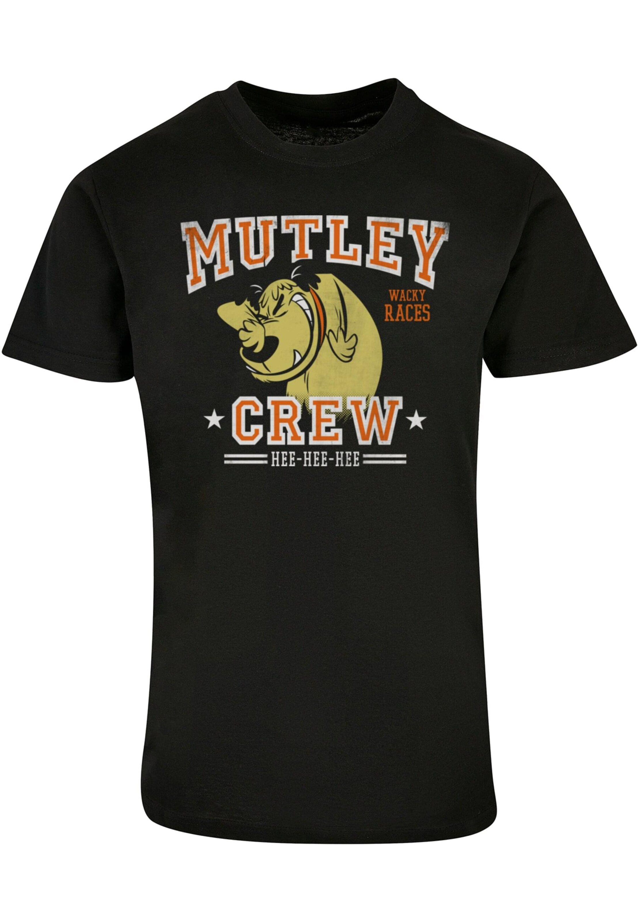 ABSOLUTE CULT Shirt 'Wacky Races - Mutley' in Zwart: voorkant