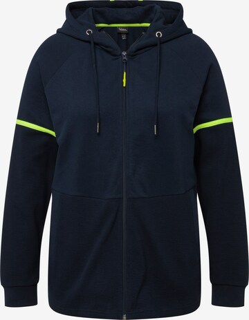 Ulla Popken Zip-Up Hoodie in Blue: front