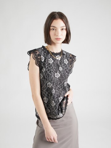 PIECES Blouse 'PCOLLINE' in Zwart: voorkant