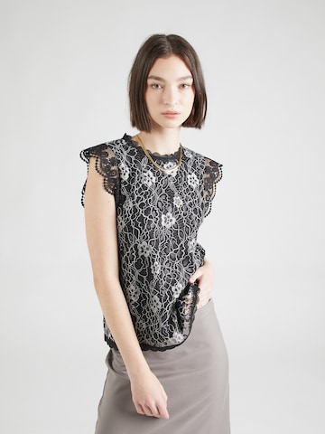 PIECES Blouse 'PCOLLINE' in Zwart: voorkant