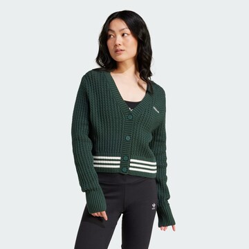 ADIDAS ORIGINALS Knit Cardigan in Green: front