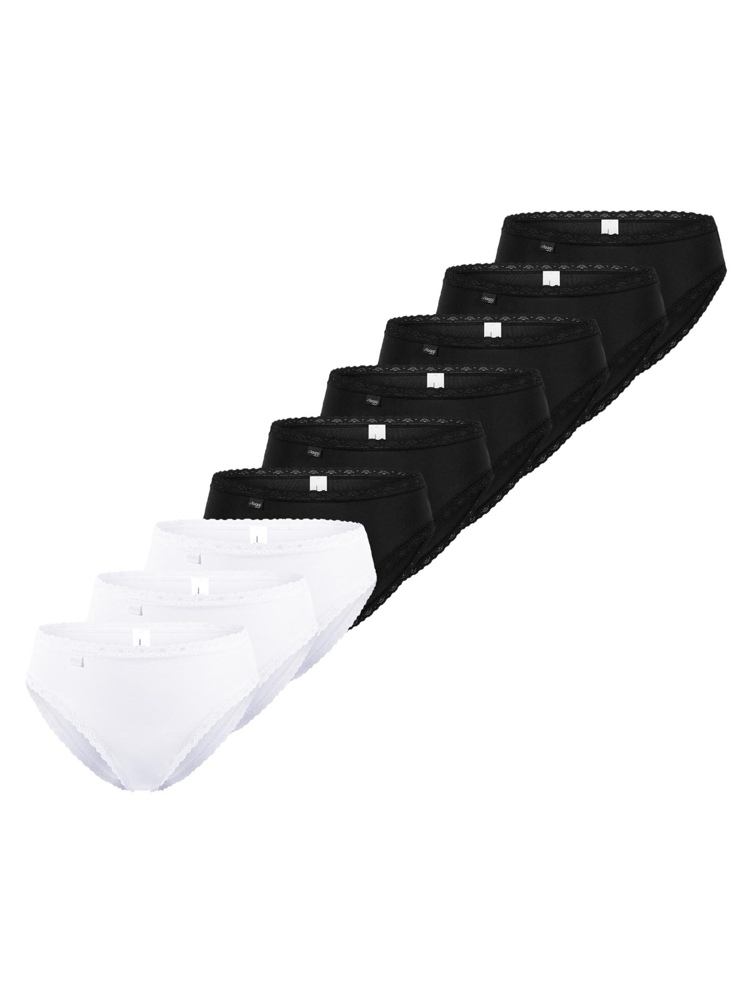 SLOGGI Slip '24/7 Cotton Lace'‌‌‌‌‌‌ in Schwarz: Vorderseite