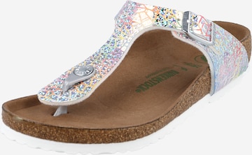 BIRKENSTOCK Sandály 'Gizeh' – stříbrná: přední strana