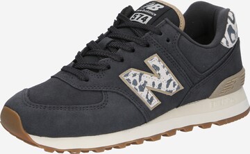 Sneaker bassa '574' di new balance in nero: frontale