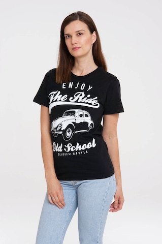 LOGOSHIRT Shirt 'VW Käfer' in Zwart: voorkant