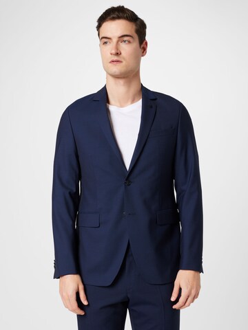 Karl Lagerfeld - Ajuste estrecho Chaqueta tipo saco para negocios en azul: frente