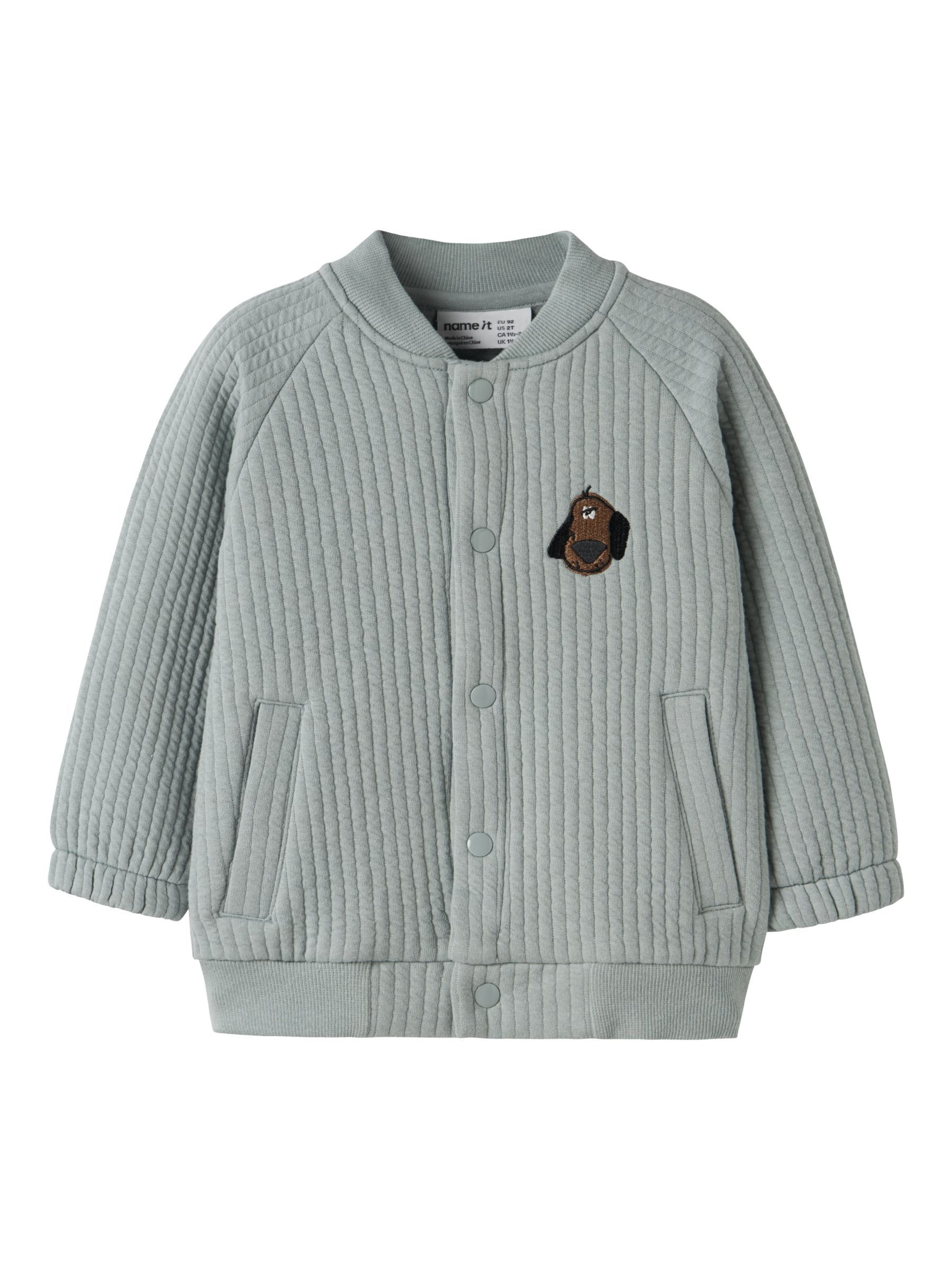 NAME IT Gebreid vest in Groen: voorkant