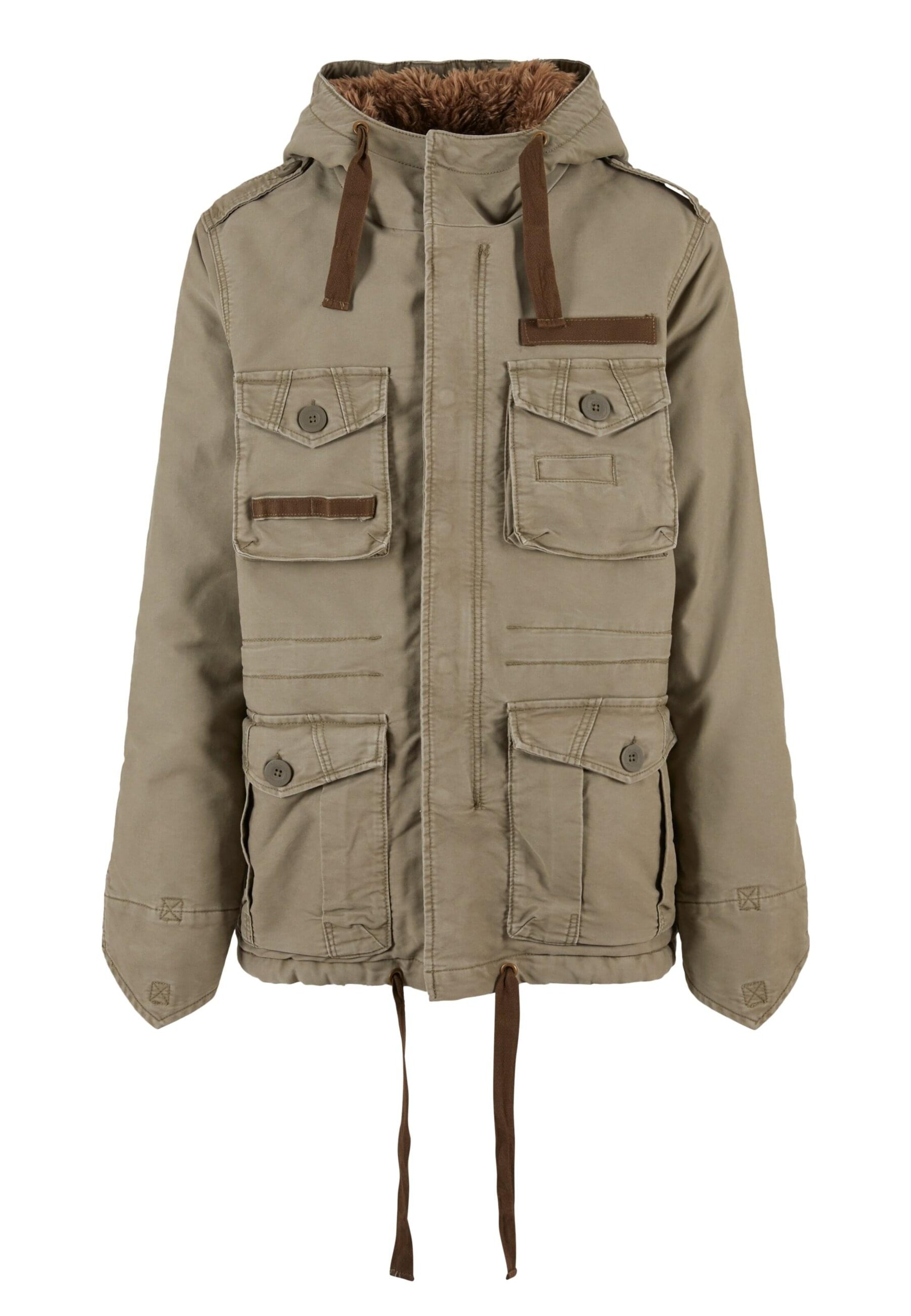 Brandit Přechodná bunda 'Respite' – zelená: přední strana