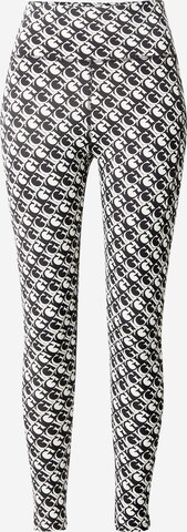 GUESS Skinny Workout Pants 'LOGOMANIA' in Black: front