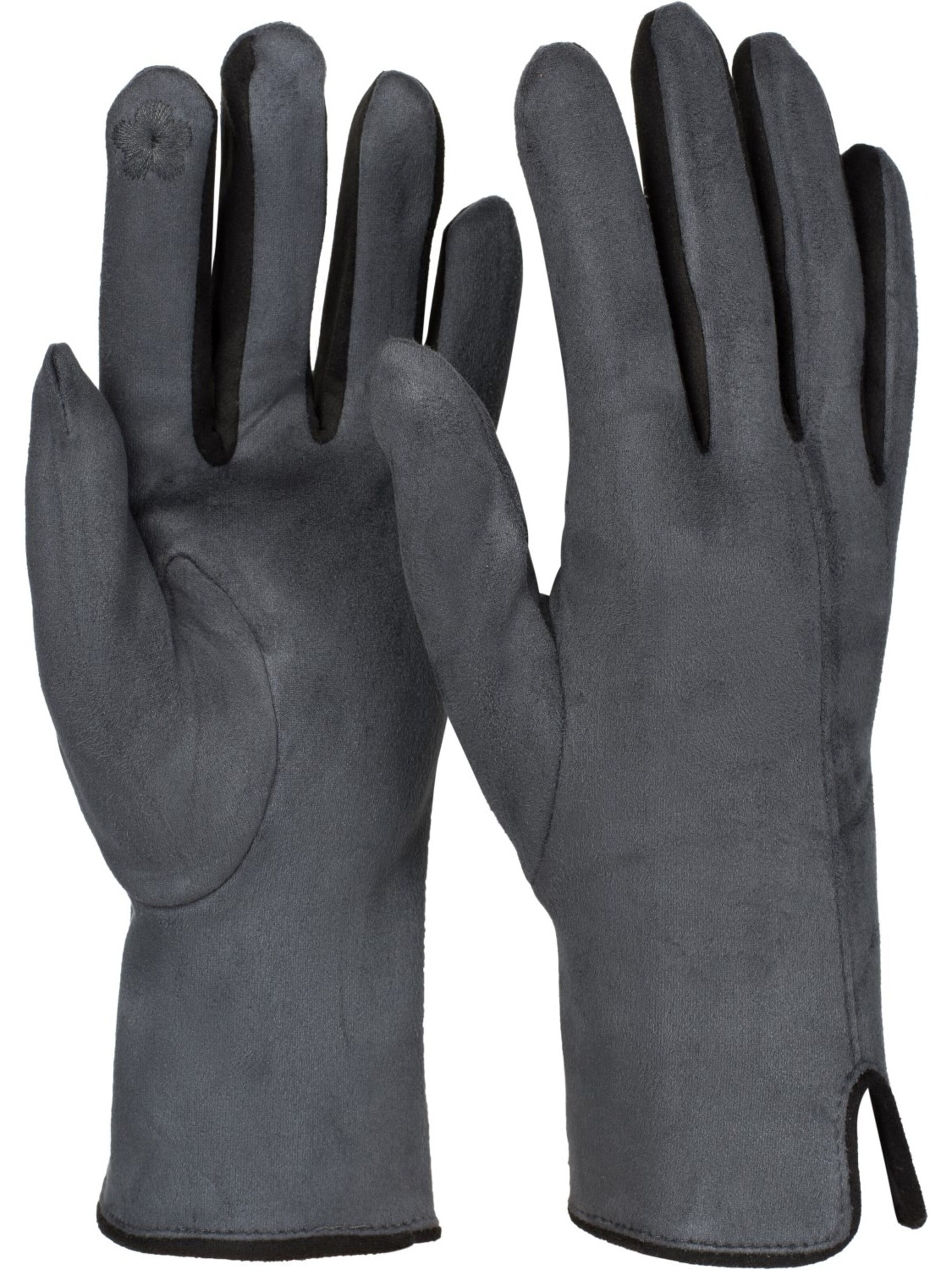 styleBREAKER Fingerhandschuhe 'Touchscreen Handschuhe Kontrast'‌‌‌‌‌‌‌‌‌ in XS-XL in dunkelgrau, Produktansicht