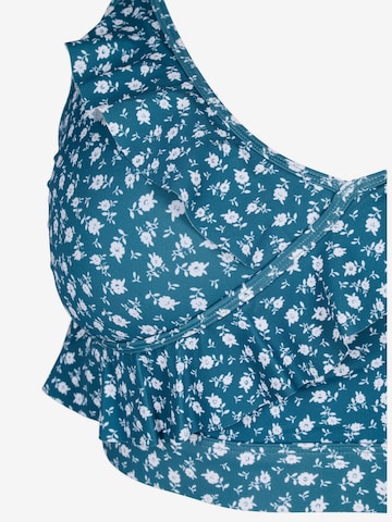 Swim by Zizzi - Soutien Bustier Top de biquíni 'Skatrin' em azul