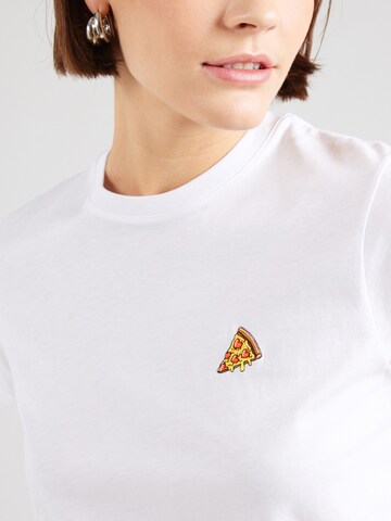 Maglietta 'Pizza Love' di Iriedaily in bianco